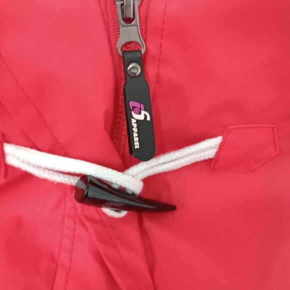 I5 Apparel Kids Hooded Waxie Toggle Rain Jacket Slicker M (8-10) Red Navy - Picture 7 of 8